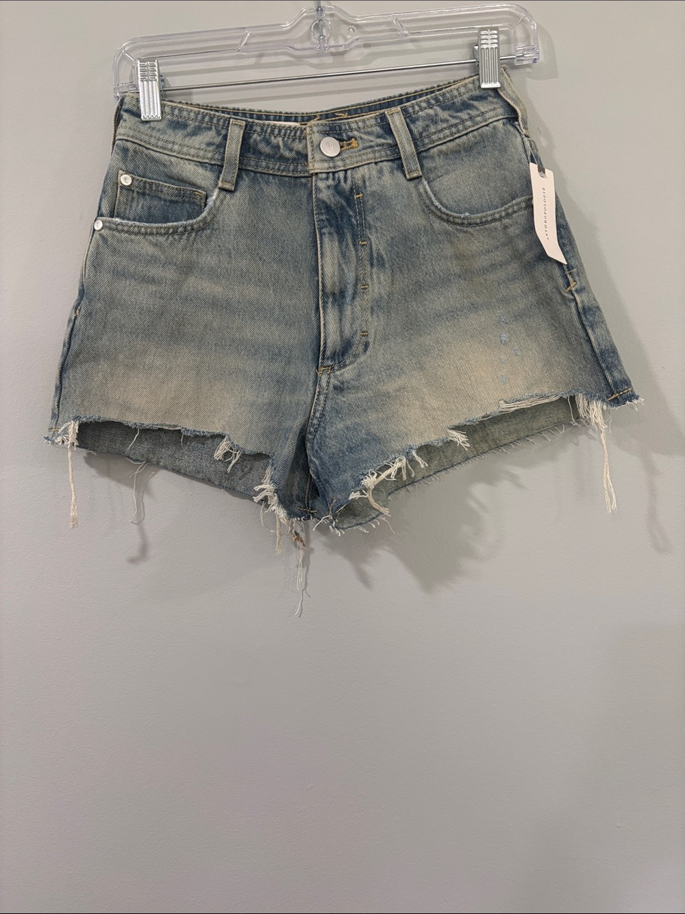 PILCRO  BY ANTHROPOLOGY Light Blue Distressed DENIM SHORTS SIZE/25